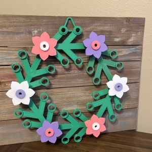 Awesome large brick scale 3D printed spring and Easter wreath!