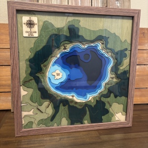 Amazing Crater Lake Oregon 3D laser cut topographic map