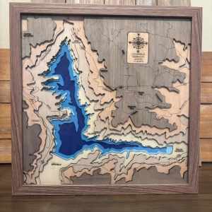 Amazing Jordanelle reservoir Utah 3D laser cut topographic map (Copy)