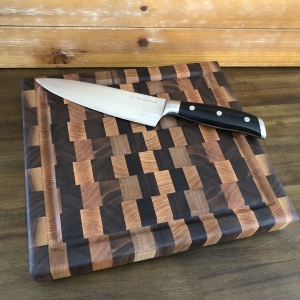 Walnut, cherry, padeuk and maple end grain butcher block cutting board!